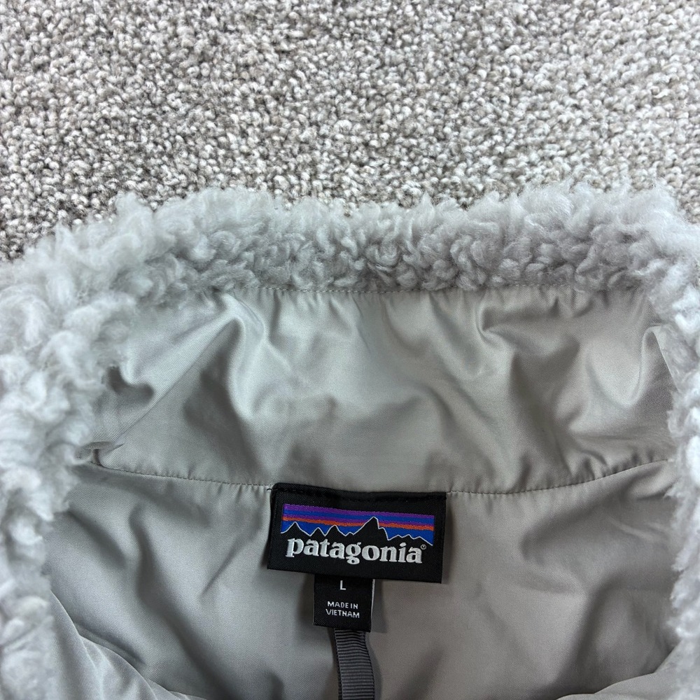 Patagonia Lunar Dusk Jacket Women's Large Gray Fleece Deep Pile Full Zip 23090 - Picture 5 of 8